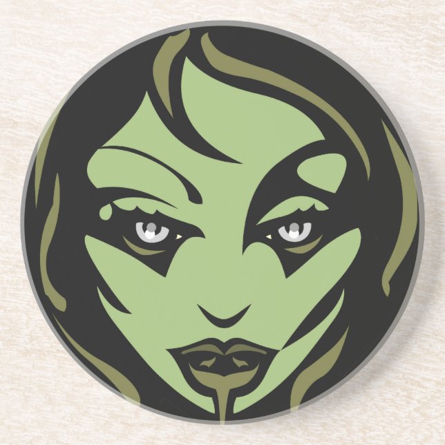 Zombie Coaster Cute Halloween Zombie Girl Decor (Front)