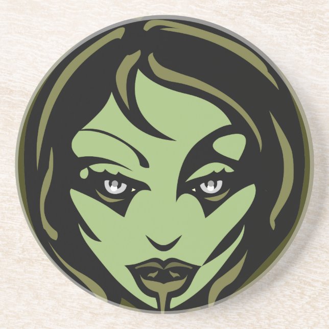 Zombie Coaster Cute Halloween Zombie Girl Decor (Front)