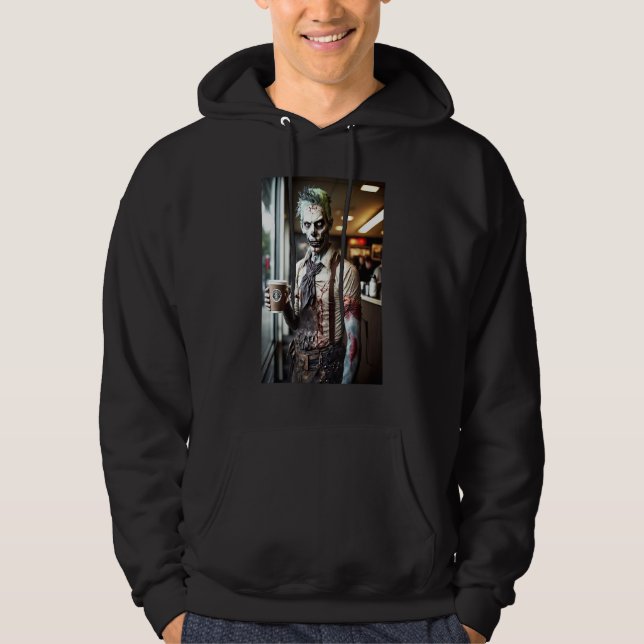 Zombie Coffee Barista   Zombies In Everyday Life S Hoodie (Front)