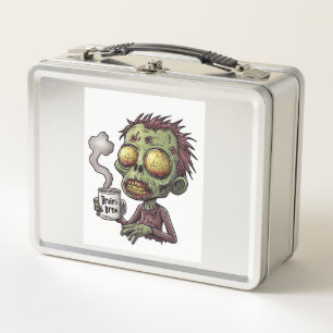 Zombie Coffee Time Metal Lunch Box