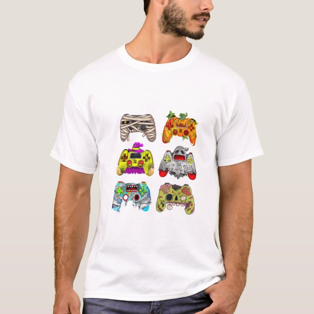  Zombie Controller Halloween T-Shirt for Gamers (Front)