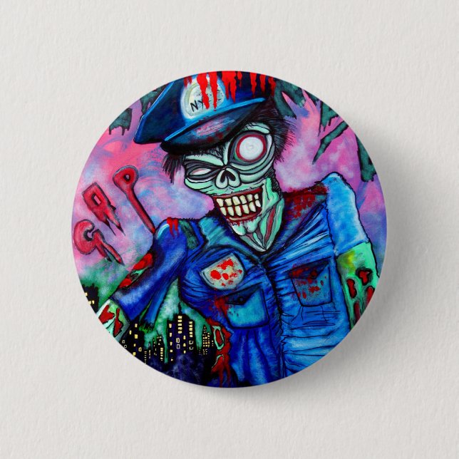 Zombie Cop Button (Front)