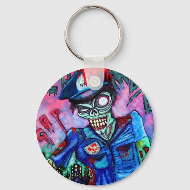 Zombie Cop Keychain (Front)