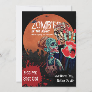 Zombie Couple Apocalypse Horror Halloween Invitati Invitation