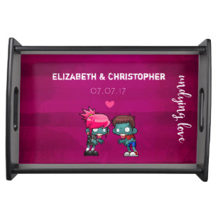 Zombie Couple In Love Wedding Commemorative Serving Tray