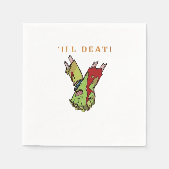 Zombie Couple Till Death Do Us Part Classic Style Napkins (Front)
