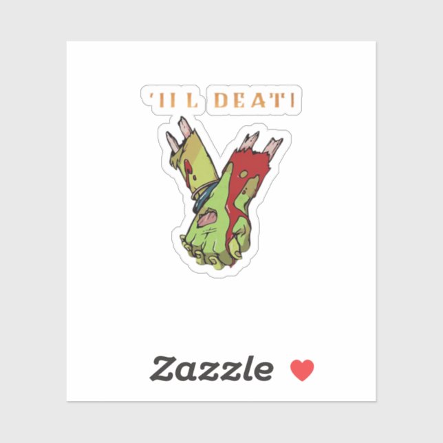 Zombie Couple Till Death Do Us Part Classic Style Sticker (Sheet)