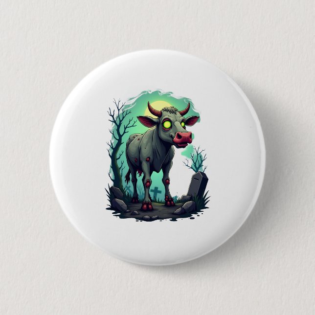 Zombie Cow Apocalypse Button (Front)