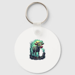 Zombie Cow Apocalypse Keychain