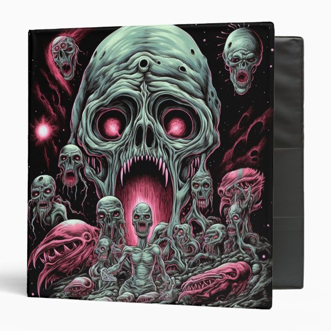Zombie Creatures Sci-fi Horror Art 3 Ring Binder (Front/Inside)
