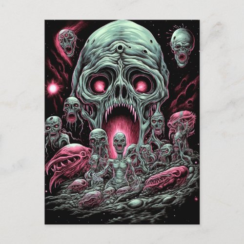 Zombie Creatures Sci_fi Horror Art Postcard