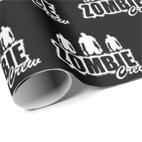 Zombie crew with three zombies wrapping paper