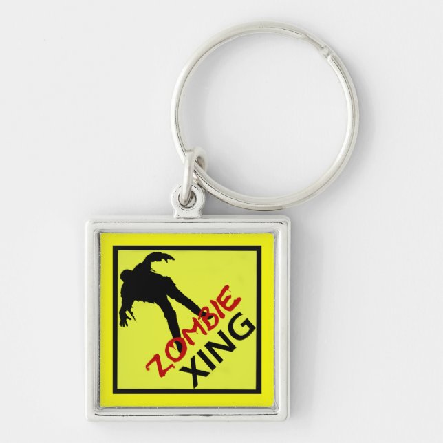 Zombie Crossing Keychain (Front)