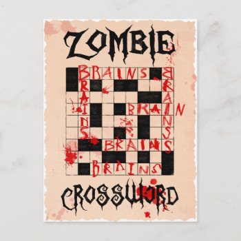 Zombie Crossword Postcard by Muddys_Store at Zazzle