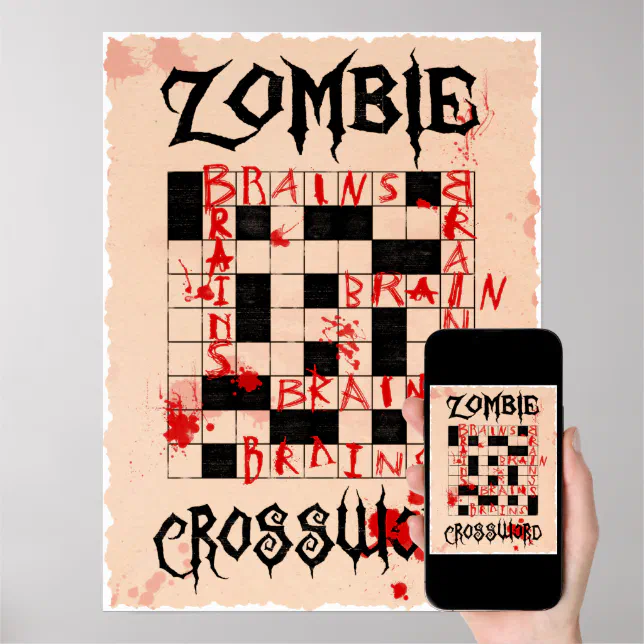 Zombie Crossword Poster Zazzle