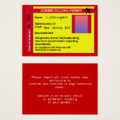 zombie culling permit (Front & Back)