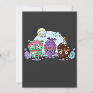Zombie Cupcake Halloween Invitation