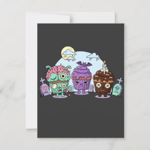 Zombie Cupcake Halloween Postcard