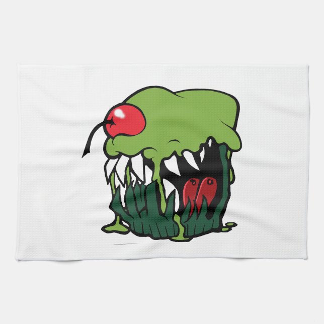 zombie cupcake kitchen towel (Horizontal)