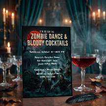 Zombie Dance Halloween Party Invitation Card