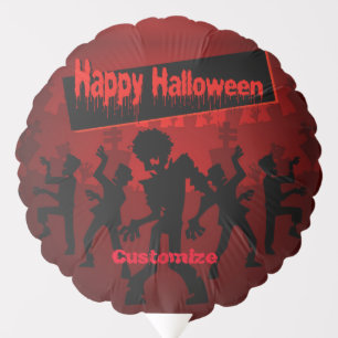 Zombie Dance Party Happy Halloween Balloon