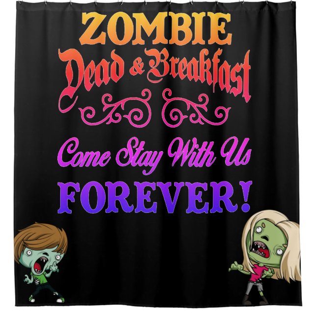 Zombie Dead And Breakfast Shower Curtain (Front)