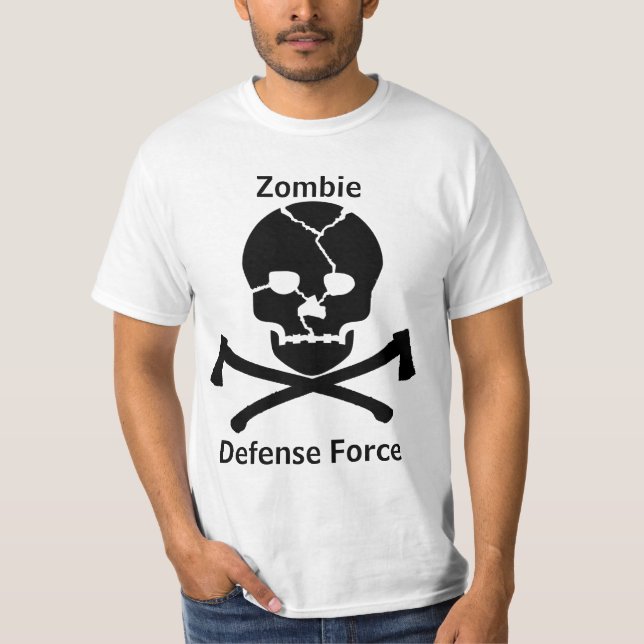 Zombie Defense Force: Skulls & Axes T-Shirt (Front)
