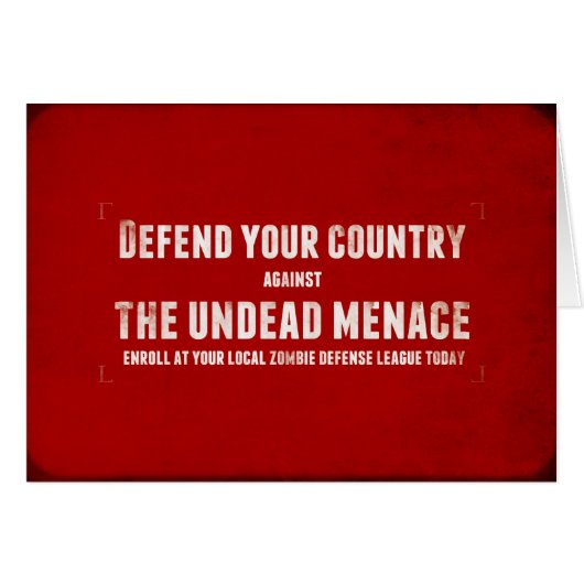 ZOMBIE DEFENSE LEAGUE POSTER CARDS (Front Horizontal)