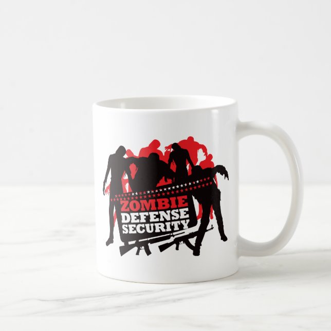 Zombie Defense Security - Black and Red Coffee Mug (Right)