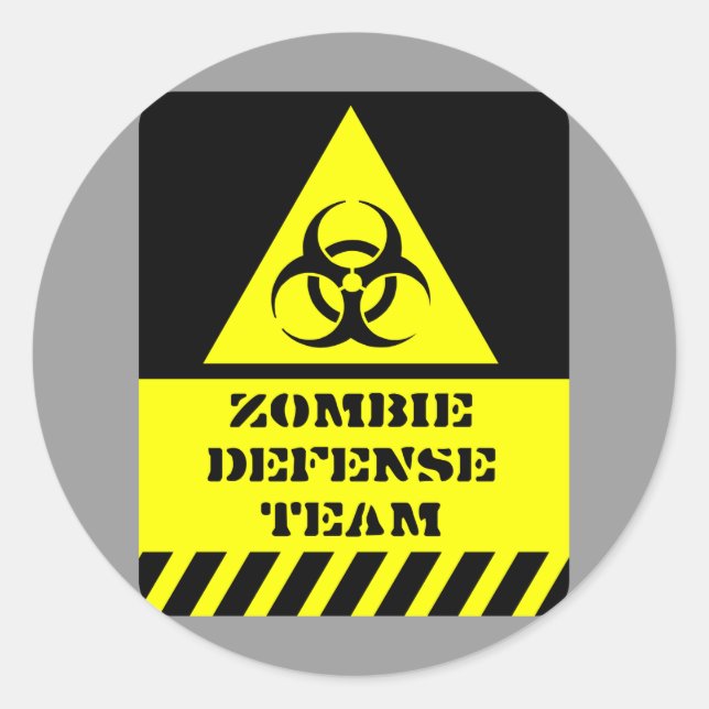 Zombie Defense Team Classic Round Sticker (Front)
