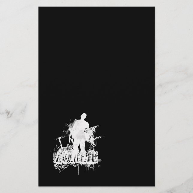 Zombie design in black and white stationery (Front)