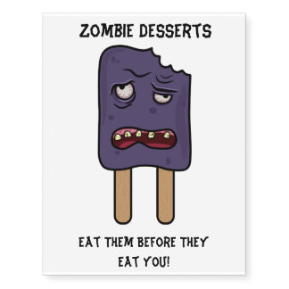 Zombie Desserts (Double Popsicle) Temporary Tattoos