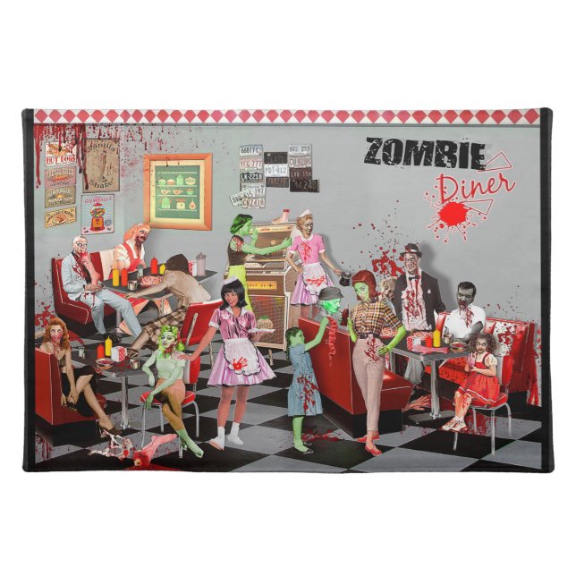 Zombie Diner Cloth Placemat (Front)