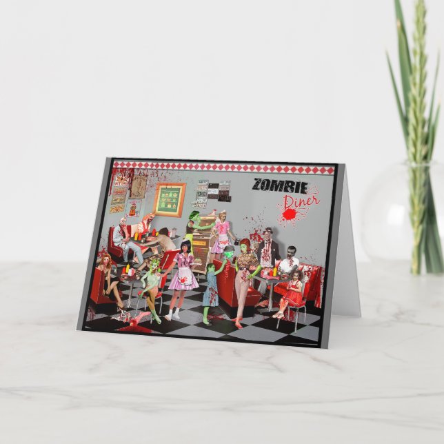 Zombie Diner Holiday Card (Front)