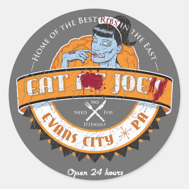 Zombie diner logo sticker (Front)