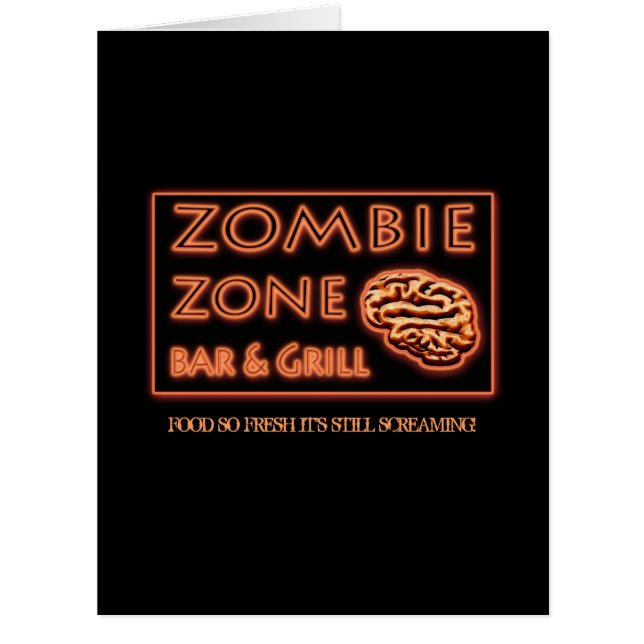 Zombie Dinner Menu Funny Halloween Party Props Cards (Front)