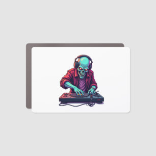 Zombie DJ � Music Festival Halloween Tee Car Magnet