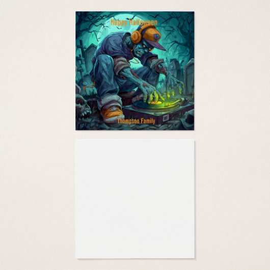 Zombie DJ Rave Halloween Party Vibes (Front & Back)