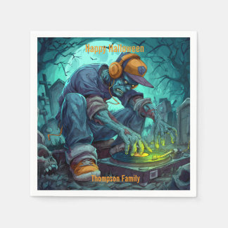Zombie DJ Rave Halloween Party Vibes Napkins