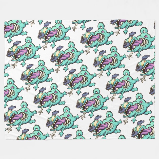Zombie Dog Fleece Blanket (Front (Horizontal))