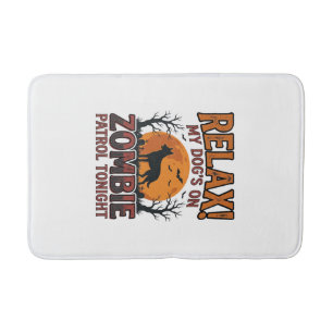 Zombie Dog Patrol Vintage Halloween Shirt Design_1 Bath Mat