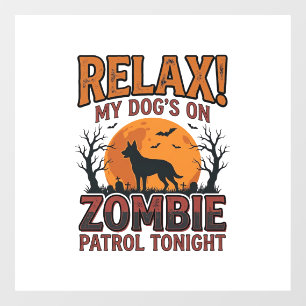 Zombie Dog Patrol Vintage Halloween Shirt Design_1 Window Cling