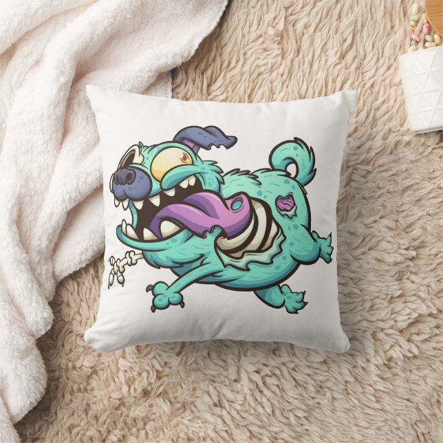 Zombie Dog Throw Pillow (Blanket)