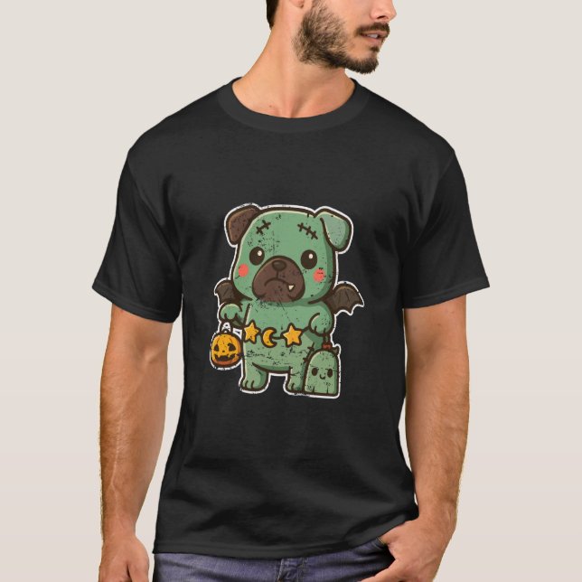 Zombie Dog with Wings and Pumpkin T-Shirt (Front)