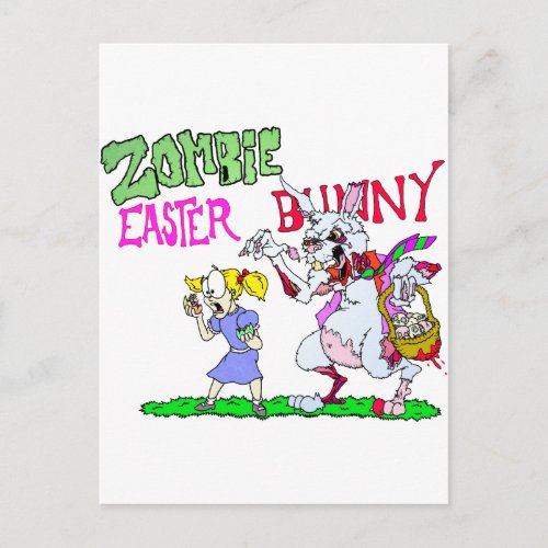 Zombie Easter Bunny Holiday Postcard