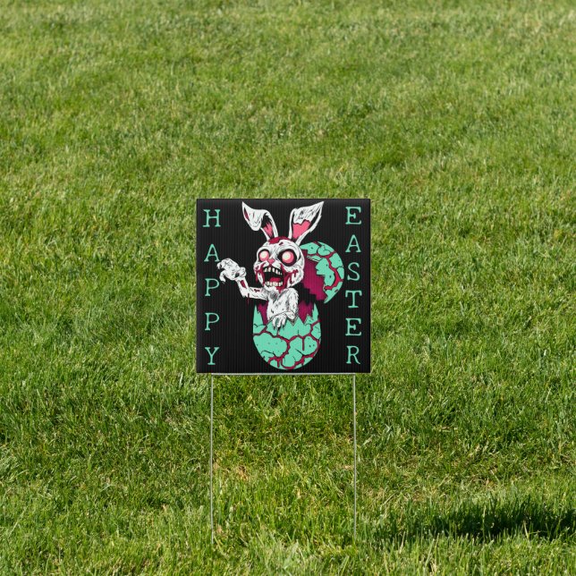 Zombie Easter Bunny Sign (Insitu)