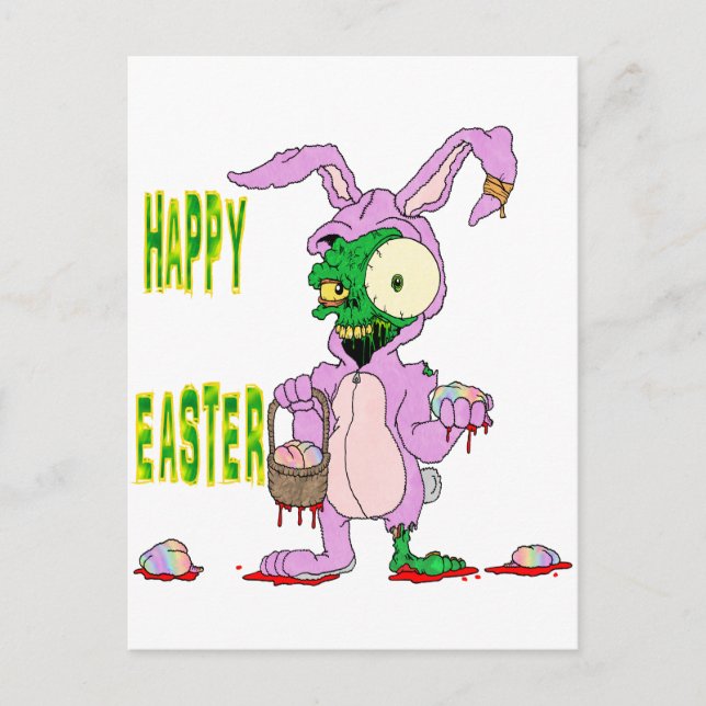 Zombie Easter Holiday Postcard (Front)