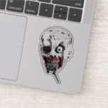 Zombie eating, zombie apocalypse virus outbreak  sticker<br><div class="desc">Zombie eats,  zombie apocalypse virus outbreak. Cool design perfect for people who love horror movies,  games,  and comics. Grab this design as a birthday or Christmas gift for your boyfriend,  girlfriend,  brother,  sister,  or friend who loves zombies. The design is also great for all Halloween lovers.</div>