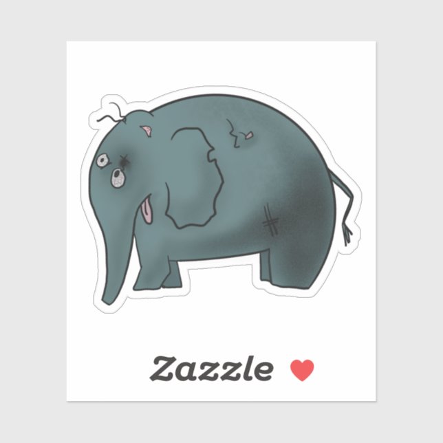 Zombie elephant sticker (Sheet)