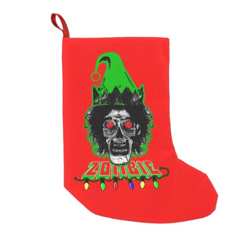 Zombie _ Elf Small Christmas Stocking